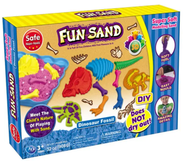 Set de joacă Fun Sand - nisip de joacă, schelet de dinozaur