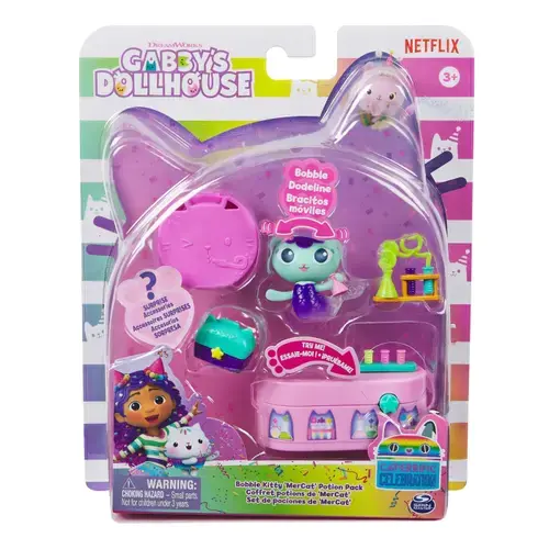 Set de joaca Gabby's Dollhouse - Bobble Kitty, Mercat si Camera Potiunilor