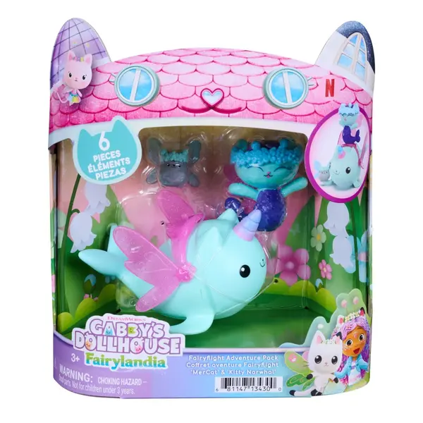 Set de joaca, Gabbys Dollhouse, Fairylandia, MerCat si Kitty Narwhal, 20157354