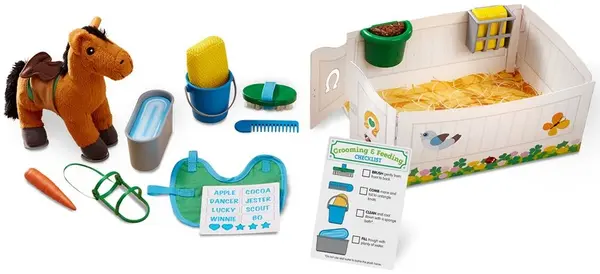 Set de joaca Melissa & Doug - Ingrijirea cailor