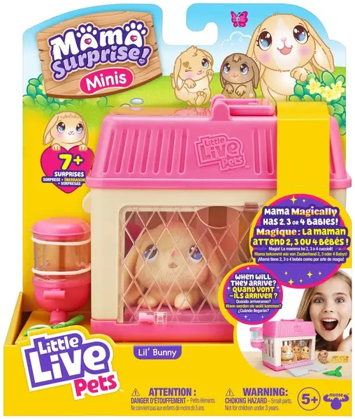 Set de joacă Moose Little Live Pets - Casa iepurașului cu bebeluși și surprize