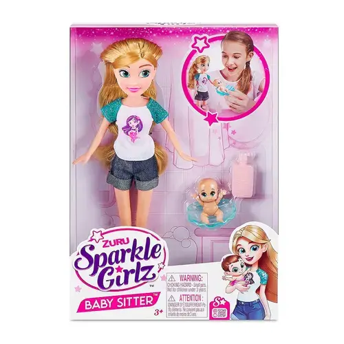 Set de joaca papusa Sparkle Girlz Babysitter, + 3 ani