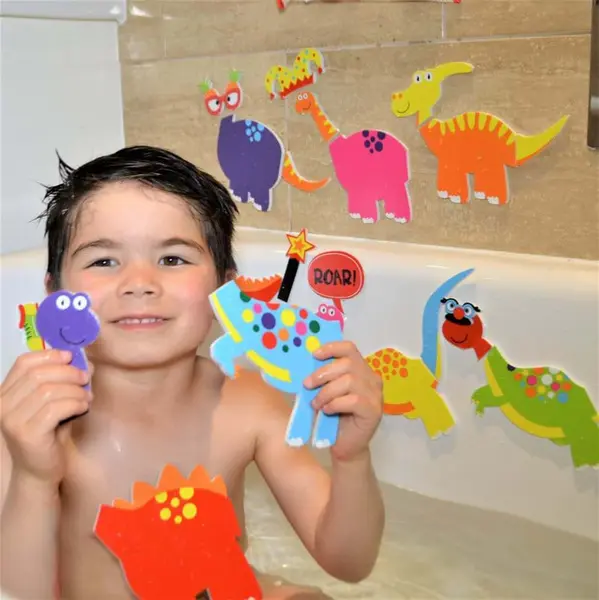 Set de joaca pentru baie Stickere dinozauri