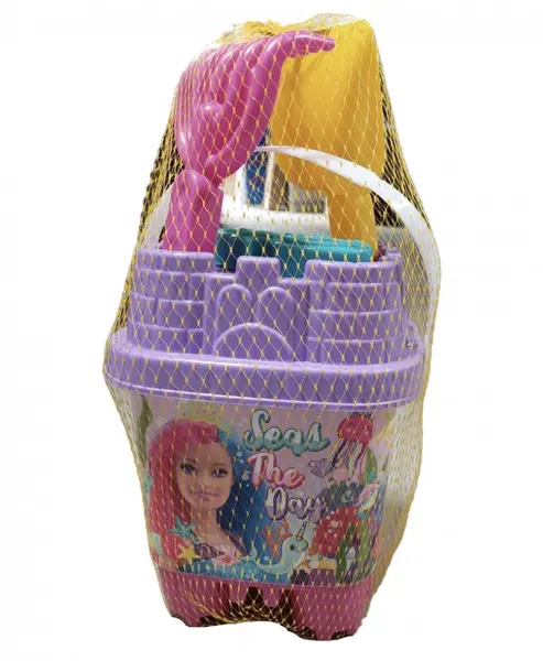 Set de joaca pentru plaja Small Castle Barbie cu 6 accesorii Purple Pink