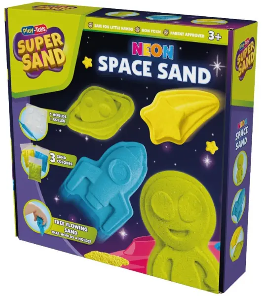 Set de joacă Play-Toys - nisip neon pentru joacă, cosmos