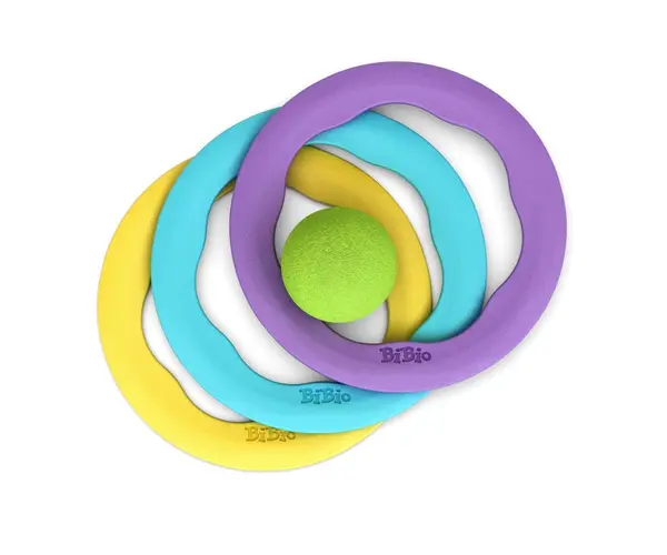 Set de joaca RiBi cu 6 inele Ringo si minge, BiBio