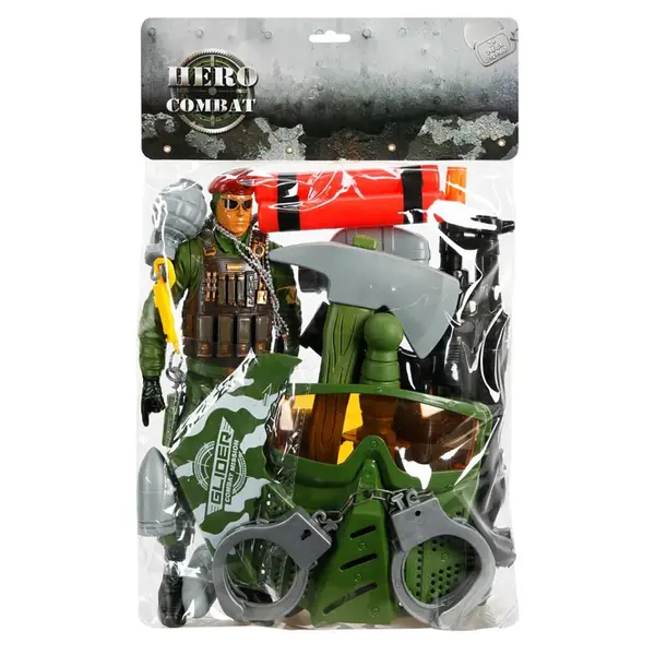 Set de joaca, soldat de lupta cu accesorii, Hero Combat, 31.5 cm