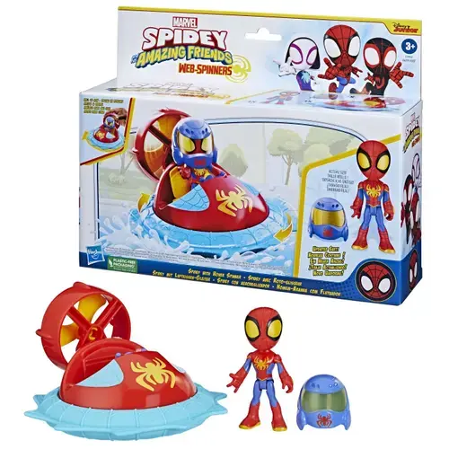 Set de joaca Spidey and his Amazing Friends Web-Spinners, Masinuta si figurina Spidey