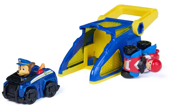 Set de joacă Spin Master Paw Patrol - Lansatorul lui Chase, cu 2 mașinuțe