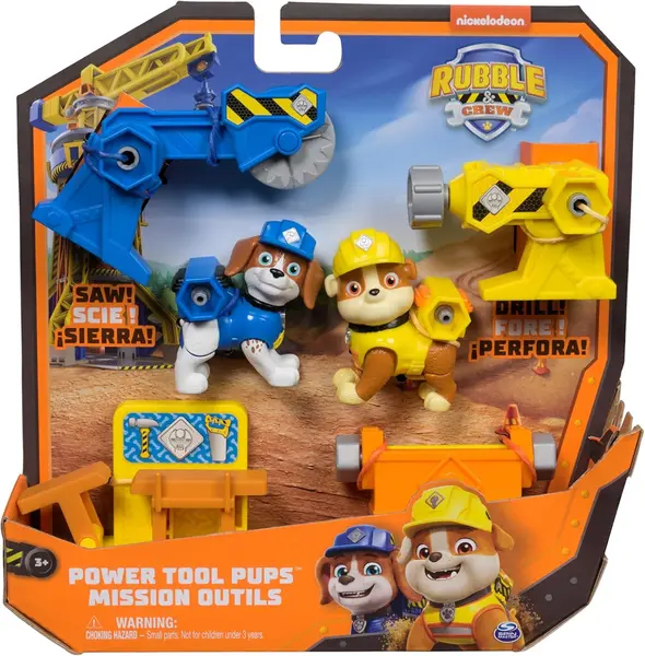 Set de joacă Spin Master Paw Patrol Rubble & Crew - Power Tool Pups, Rubble and Wheeler