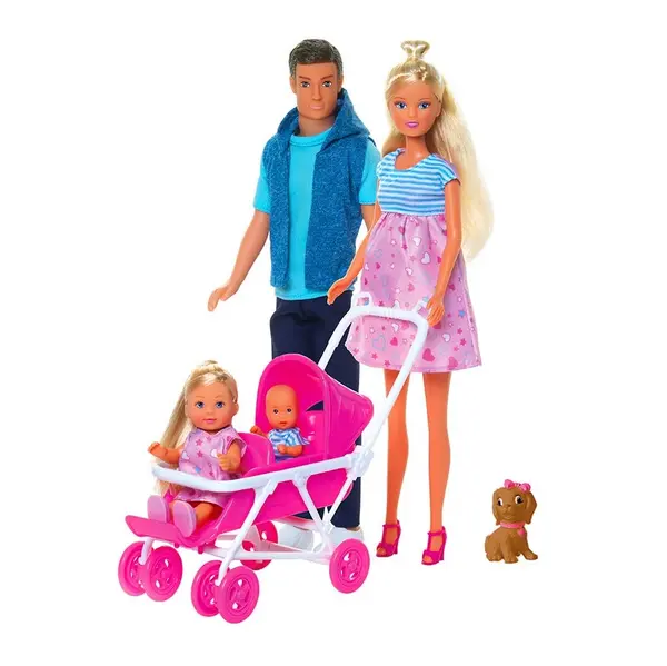 Set de joaca Steffi Love cu bebelusi Family Welcome Surprise