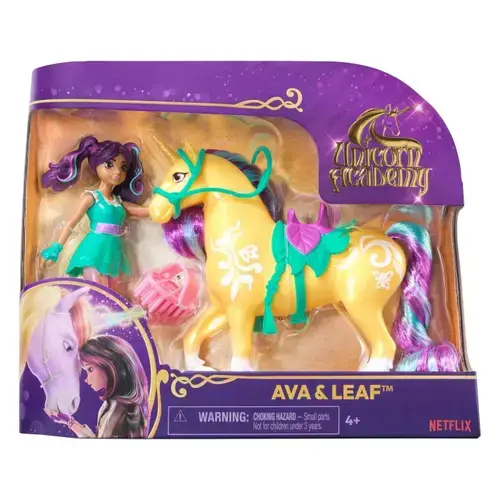 Set de joaca Unicorn Academy - Unicorn Leaf si papusa Ava