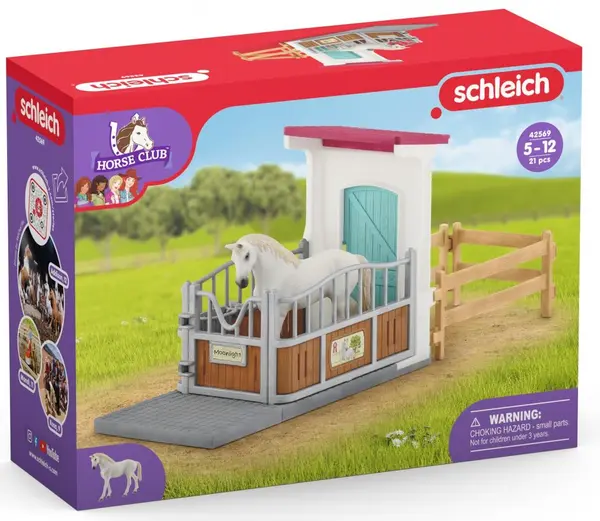 Set de joc Schleich Horse Club - Boxa deschisa pentru cai