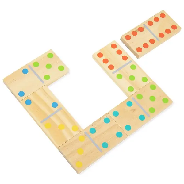 Set de joc Tooky Toy - piese de domino din lemn pentru joacă în curte