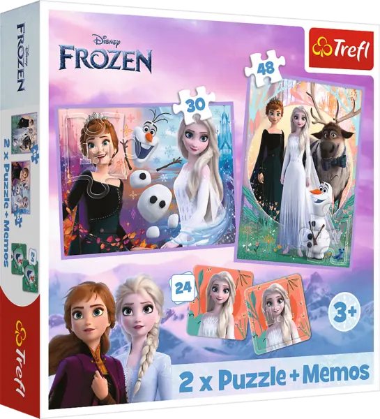 Set de jocuri Trefl 2 în 1 Puzzle și Memo - Prințese în domeniile lor