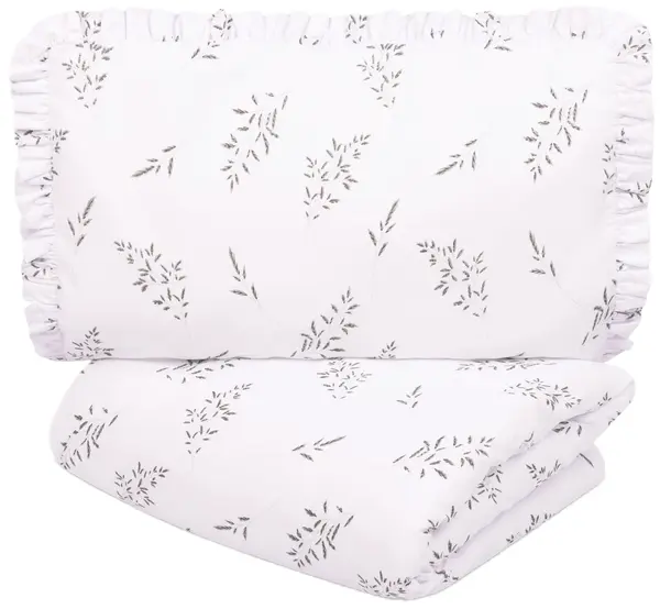 Set de lenjerie de pat pentru bebeluși din 2 piese Sensillo - Crenguțe verzi, 100 х 135 cm