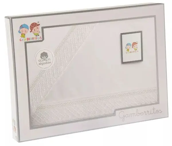 Set de lenjerie de pat pentru bebeluși din 3 piese Gamberritos - Puncte, 60 х 120 cm