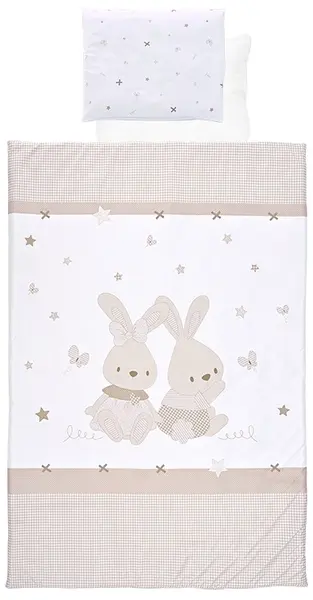 Set de lenjerie pentru bebeluși, 4 piese Lorelli - Honey Bunny, bej