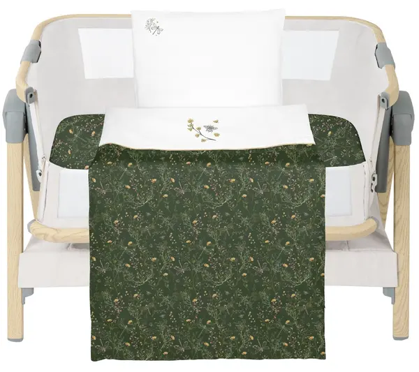 Set de lenjerie pentru pătuț KikkaBoo Secret Garden - Pentru mini pătuț, 5 piese, Green