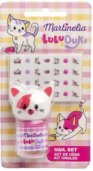 Set de manichiură pentru copii Martinelia Lulu & Duki - Ojă și stickere, sortiment
