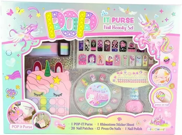 Set de manichiură Robetoy - Unicorn, cu geantă