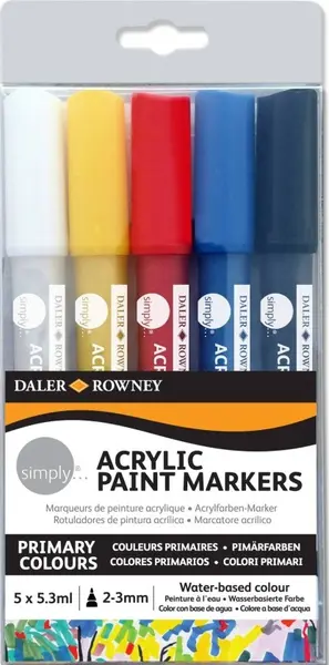 Set de markere acrilice Daler-Rowney Simply - 5 culori