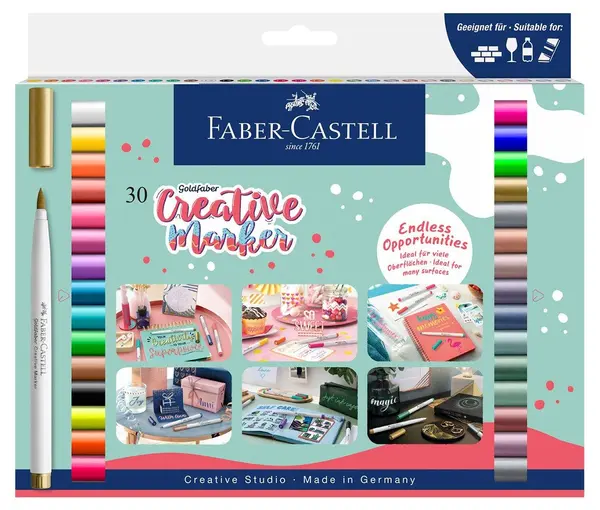Set de markere colorate Faber-Castell - Creative, 30 bucăți