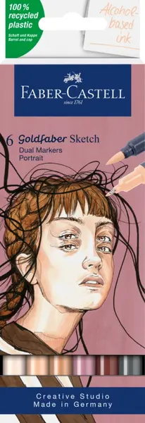 Set de markere Faber-Castell Goldfaber Sketch - Portrait, 6 culori