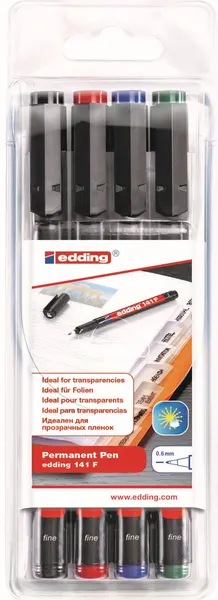 Set de markere permanente Edding 141 - 4 culori , F
