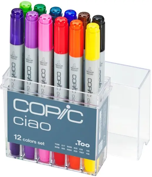 Set de markere Too Copic Ciao - Tonuri de bază, 12 culori