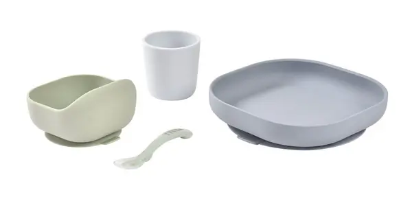 Set de masa din silicon Beaba 4 piese Pebble