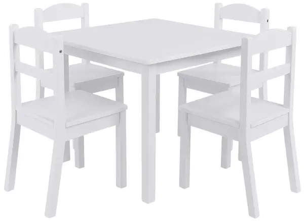 Set de masă pentru copii cu 4 scaune Ginger Home - Alb