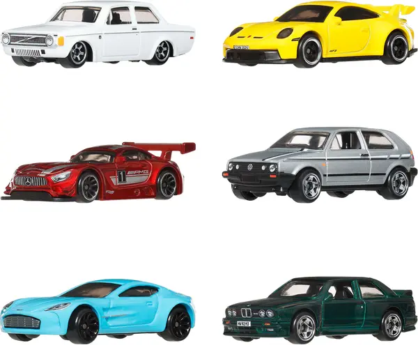 Set de mașinuțe Hot Wheels Silver Series - Stil Euro, 6 bucăți, 1:64