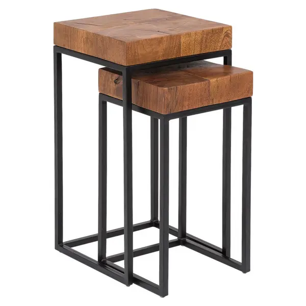 Set De Măsuțe Suprapuse din lemn, 30/30/60 cm