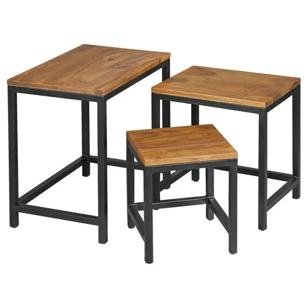 Set De Măsuțe Suprapuse din lemn, 30/45/45 cm