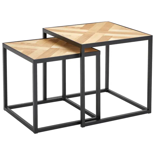 Set De Măsuțe Suprapuse din lemn, metal, material pe bază de lemn,
