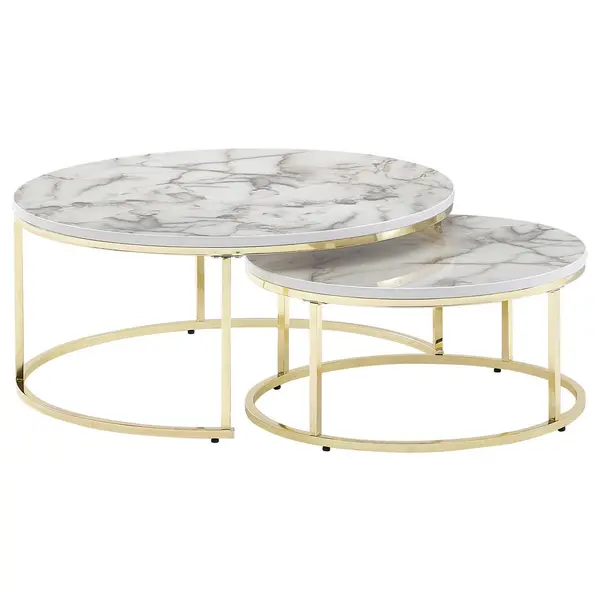 Set De Măsuțe Suprapuse din material pe bază de lemn, 80/80/36 cm