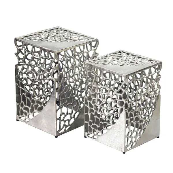 Set De Măsuțe Suprapuse din metal, 30/26/30/26/45/40 cm