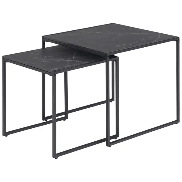 Set De Măsuțe Suprapuse din metal, material pe bază de lemn, 50/50/45 cm
