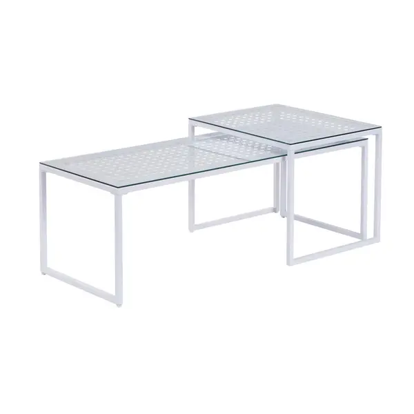 Set De Măsuțe Suprapuse din sticlă, 100/40/35 cm