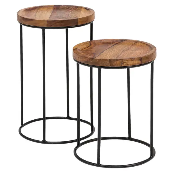 Set De Mese Auxiliare din lemn, 30,5/30,5/54 cm