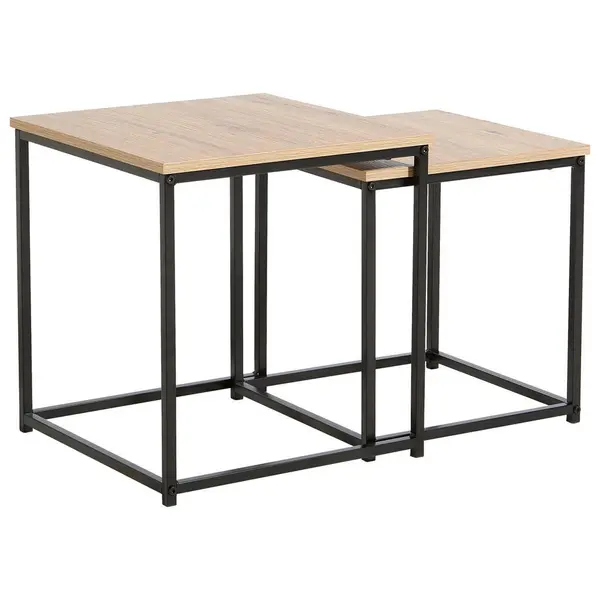 Set De Mese Auxiliare din metal, material pe bază de lemn, 37,5/40/37,5 cm