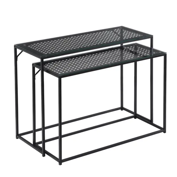 Set De Mese Auxiliare din sticlă, 100/40/77 cm