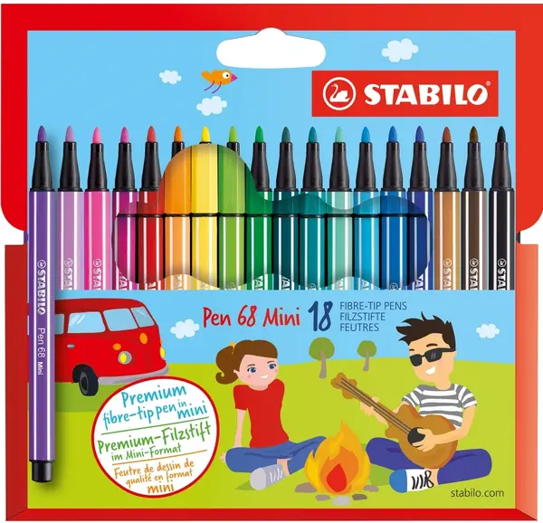 Set de mini markere Stabilo Pen 68 - 18 culori