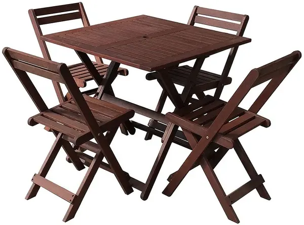 Set de mobilier de grădină Muhler - Tirora, 5 piese, natural