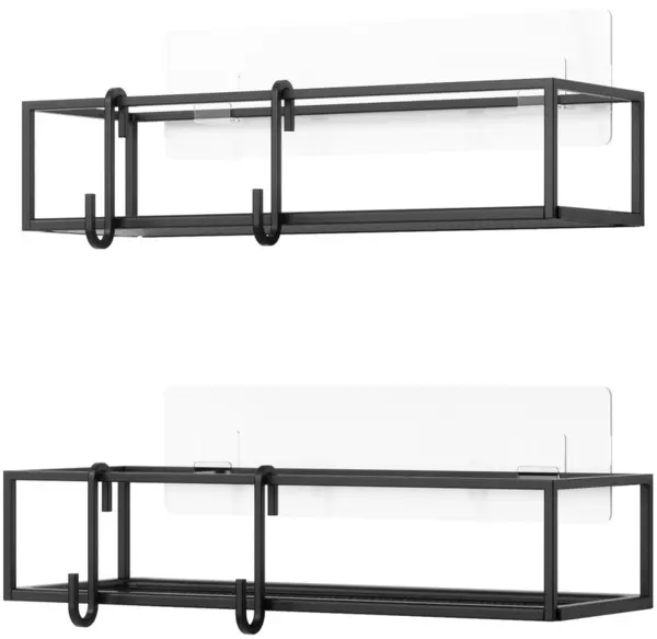 Set de organizatoare de perete Umbra - Cubiko, 2 bucăți, 32 x 12 x 6 cm, negru