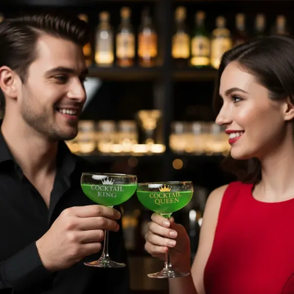 Set de Pahare Elegante pentru Cocktail King Queen