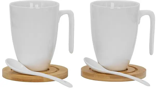 Set de pahare Maison - Curve, 2 buc., 260 ml, albe