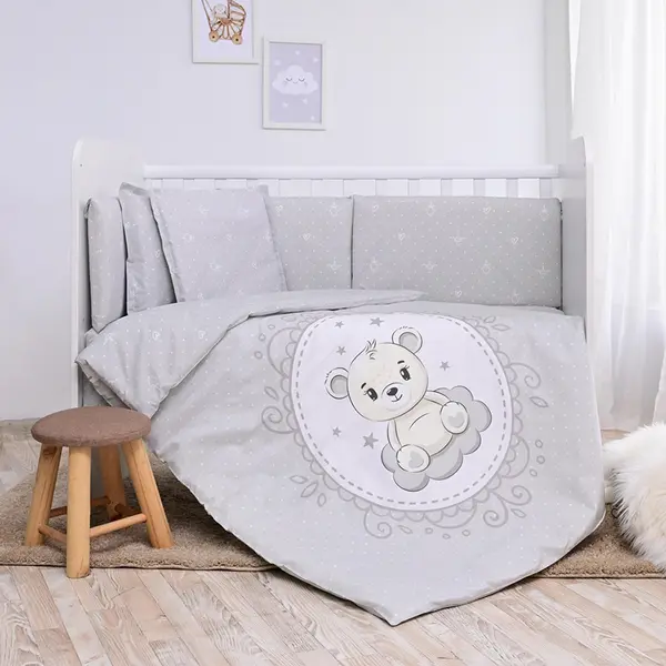 Set de pat pentru copii Lorelli - Smile, Bear, Grey