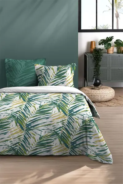 Set de pat STOF - Madeira, 4 piese, 100% bumbac, verde
